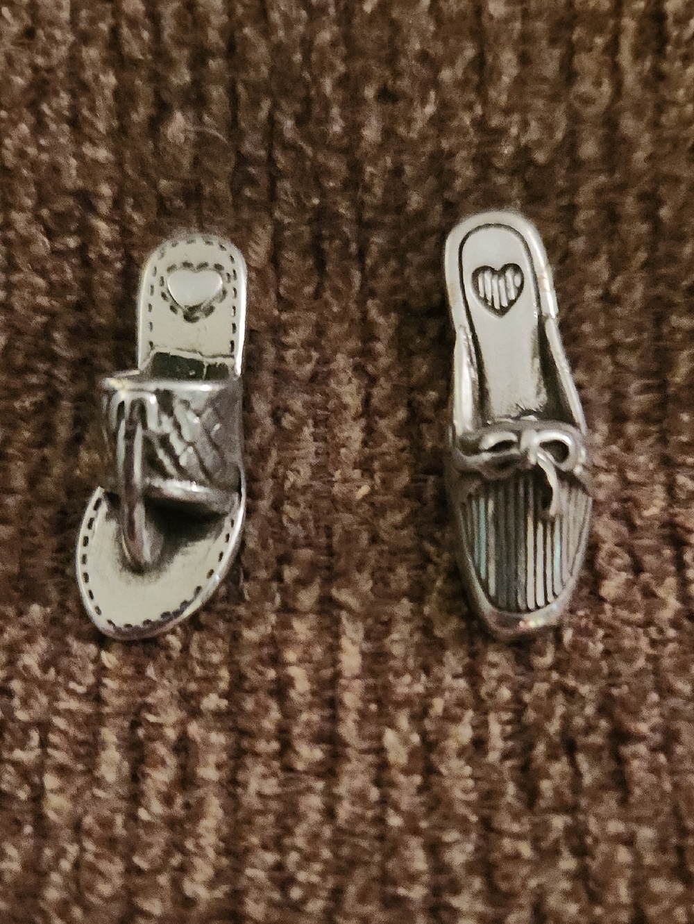 Brighton Push Pin Silver Heart Pair